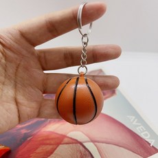 運動吊飾 足球鑰匙圈, 籃球橘, 1個