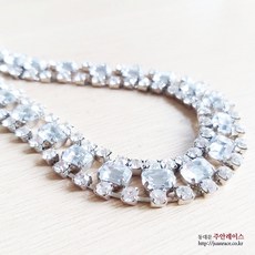 체인 투명줄란 큐빅줄보석 줄란체인 DIY악세사리 귀걸이부자재 목걸이재료, 2개