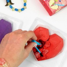 하트발굴완구 보석발굴키트 팔찌 발굴 채굴 화석캐기 놀이 4개 세트 689000EA (1EA), 본상품