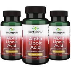 스완슨 알파리포산 600mg 캡슐 60정, 3개