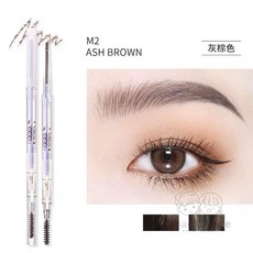 FLORTTE 雙頭旋轉細緻眉筆 自然眉型勾勒, M2# 灰棕色, 1個