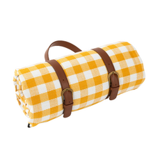 同時超大型格紋防水野餐墊 200cm*200cm, 檸檬黃