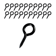 이음모음 9자 원형 고리 나사 피스, 20개입, 블랙