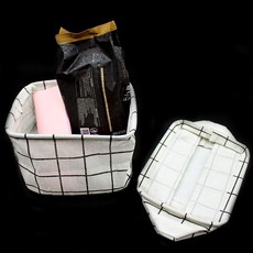 패브릭 수납 바구니 화이트