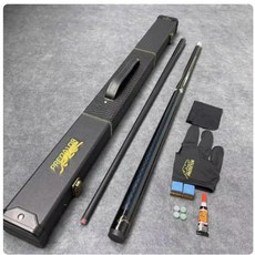 碳素臺球桿黑科技碳纖維桌球桿，斯諾克小大頭中式黑八9球桿入門撞球桿，專業檯球桿, 暗影藍色單杆+絨布盒（備註小頭）, 1個