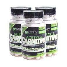 NutraKey 乙醯左旋肉鹼膠囊, 60顆, 3罐
