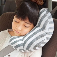차량용 안전벨트 줄무늬 쿠션 베개 204312, 진그레이, 사이즈_진그레이