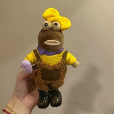 팝마트 스폰지밥 비키니 시티의 엉뚱한 친구들 인형옷 크리스마스 세트 인형의류, 비치버그 레지던트 펜던트용, 브라운 팬츠+리본+가죽 신발 세트-인형 제외