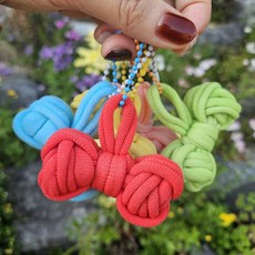 업사이클 리본 양말목 키링 만들기 키트 DIY 공예 단체수업 미술수업 체험용, 혼합(빨주노연파핑), 6개