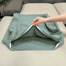 긴 형태의 거실 소파 등받이 대형 쿠션 침대용 베개 쿠션 커버 (솜 미포함) 침대 헤드 고급스러운 셔닐 소재, 60*50*15cm, 회청색(베개 커버)