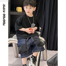 TOOYOO KIDS! 男童夏季拼接短袖短褲兩件套裝