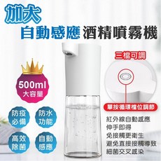 自動感應酒精噴霧機 500ml大容量 紅外線感應噴霧器