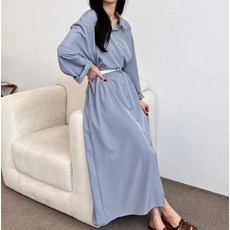 [반애]여성 롱 오버핏 임부복 드레스 봄 셔츠 맥시 원피스