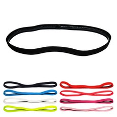 지유나인 헤드밴드 스포츠 슬림 헤어밴드 5개입, 블랙, 5개