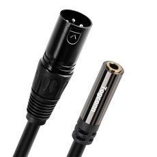 캠코더 레코더 믹서용 Togconn 35mm XLR 오디오 케이블 어댑터 1피트 남성용 1/8인치 TRS 스테레오 여성 마이크 확장 커넥터 컨버터, 2 Black, 1개, 블랙.