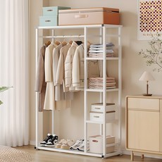 워나던 철제 스탠드 시스템 드레스룸 행거, 화이트