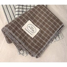 체크무늬 패브릭냅킨 테이블매트 면린넨 혼방 직사각형 식탁보 냅킨 디자인 세련된, 1개, 1개, 3_브라운 체크