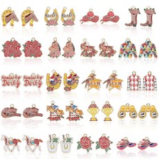 MARFOREVER 40피스 더비 말 참 꽃을 위한 경마 참 펜던트 DIY 팔찌 목걸이 키체인 지갑 장식용 164748, 더비 호스