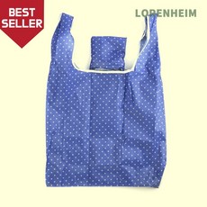 로렌하임 접이식 포켓형 디자인 장바구니 휴대용 시장용 손가방, 핑크 스트라이프