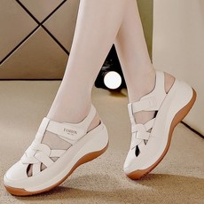로마 샌들 여성 여름 캐주얼 통기성 통굽 샌들 캐주얼 여행화 엄마 신발 5cm