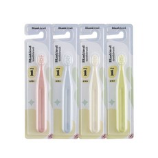 블랑키즐 영유아용 칫솔 세트 1단계, 아이보리 + 라임 + 스카이블루 + 핑크, 4개입, 1세트