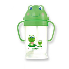 DOOBY 大眼蛙 卡通神奇喝水杯-250c.c D-4131, 1個, 綠色, 綠色, 250ml
