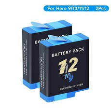 PALO 카메라 배터리 고프로 히어로 9 10 11 12 용 2000mAh 충전식 배터리 3 슬롯 스마트 충전기 보관함, 6) 2pcs battery, 1개