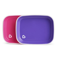 먼치킨 스플래쉬 플레이트 아동접시, 2개, Purple, Pink