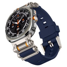 Chicwrist 삼성 갤럭시워치 울트라 47mm 호환 실리콘 스트랩 기어 디자인 방수 스포츠 운동 밴드, 티타늄 블루 티타늄 블루