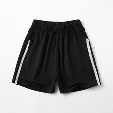 薄款中大童男女童棉質短褲 休閒運動透氣數字雙槓款 彈性褲頭口袋設計 適合3-15歲