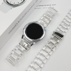 WANIZ Galaxy Watch 5 4 Pro Active 2經典兼容透明皮帶 +長度控制工具, 透明透明（20mm）+長度調整工具