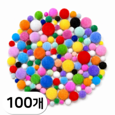 펴나나다 10-30mm 5종 컬러 폼폼이 색방울, 100개, 혼합색상
