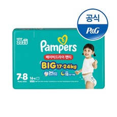 팸퍼스 2025 베이비드라이 팬티형 기저귀 남녀공용, 7단계, 16매