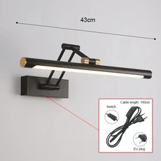 욕실 거울 전면 조명 LED 싱크대 알루미늄 메이크업 테이블 습기 방지 및 김서림 캐비닛, 05 golden  60CM 14W, 01 빠른, 02 Warm White (2700-3500K)
