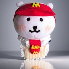 AP 臺灣出貨 娃衣 可愛自嘲熊13cm娃衣套裝 番茄圍兜釐米超萌帽子全套 棉花娃娃 可愛娃衣 娃娃換裝 娃衣, 1個, 10cm麥當當娃衣+帽【不含娃】