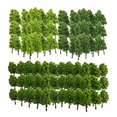shangren 120pcs 1/150 OO 스케일 3.5 "풍경 녹색 철도 나무 모델, 9cm, 플라스틱, 1개