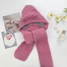 【Fee現貨6色】加絨加厚帽子圍巾針織帽 圍巾帽 針織帽 保暖毛線帽 圍脖 圍巾 針織毛帽圍巾 毛線圍巾