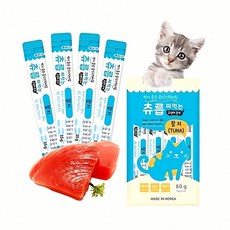 고양이 간식 참치 60g 습식스틱 포켓형 애완묘 생선 웨이퍼 소형 샘플 푸드 간편식 영양, 본상품