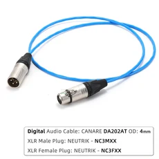 AVSSZ 마이크 특수 케이블 CANARE 110ohm AES/EBU 디지털 신호 XLR 오디오 라인 방송 EBU512 NC3MXCC, 01 D A XLR Plug-DA202AT, 09 2m