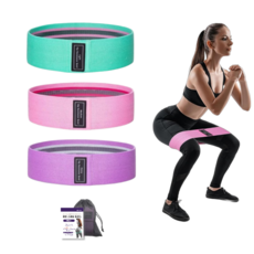 휴핏 스쿼트 힙밴드 3종세트, 3. 단색 컬러, 1세트