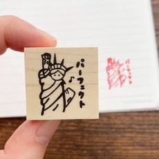 莫莫日貨日本製 Rinahan 自由女神木製印章 橡皮章 手帳裝飾印章 RNH-025, 1個