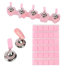 호환 프레스온 네일 디스플레이 연습용 네일 스탠드 세트 자석식 모형 네일 홀더 재사용 가능한 퍼티 클레