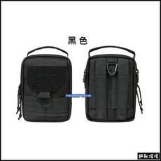 野戰搖滾 T65 EDC 戰術腰包、側背包附背帶 多功能勤務工具包, 黑色
