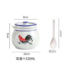 賣場新品瓦罐燉盅陶瓷小瓦罐煲湯罐煨湯茶碗蒸杯蒸蛋碗煨湯罐耐高溫陶瓷隔水燉家用公鷄複古懷舊豬油罐廚房家用商用, 小號調料罐1個送小勺1個, 1個