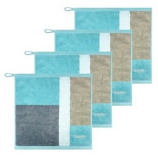 송월타월 컬러 에이드 고리 핸드타올, 4개, 민트