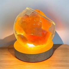 水晶擴香燈 水晶擺件 擴香石 精油擴香 精油 小夜燈 升级三色調光LED燈座 凹槽設計更美觀 粉晶 紫水晶 天然原石, 玫瑰鹽塊（淨化空氣，舒壓助眠）