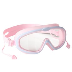 안심소재 우디우디 자국 안 남는 김서림방지 어린이 유아동 고글 수경, 1개, 핑크화이트