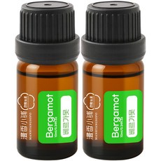 1+1 천연 100% 아로마 오일 에센셜 만향소포 PETA 비건 아로마테라피, 2개, 10ml, 베르가못 에센셜오일