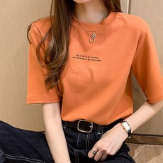 韓版字母印花短袖T恤 女裝寬鬆休閒上衣