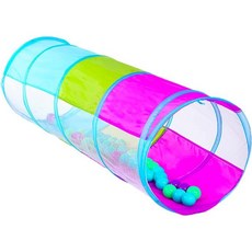 兒童彩虹爬行隧道 觸感訓練爬行筒, 150*46cm網紗藍綠紫, 1個